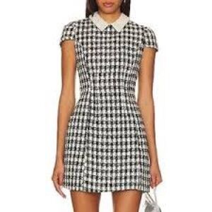 Alice + Olivia Black and White Gingham Mini Dress